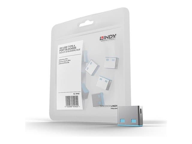 Lindy USB-A Port Blocker Extra Lock Pack (10x Locks, No Key) - Blue - Image 1