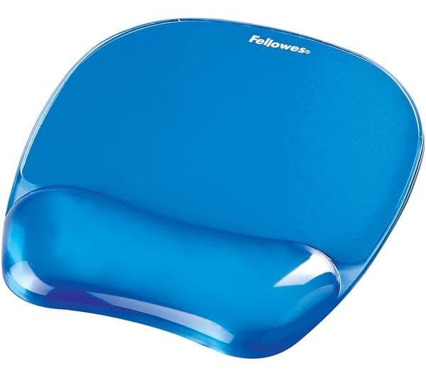 Fellowes Crystals Gel Mouse Mat with Wrist Rest - Blue - Image 1