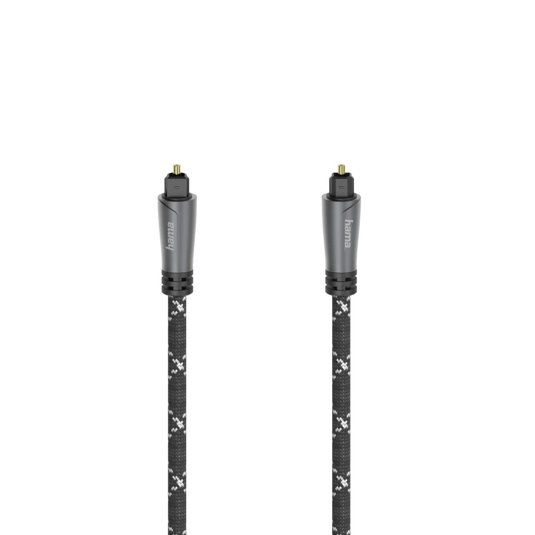 Hama Audio Optical Fibre Cable, ODT Plug (Toslink), Metal, Black - 1.5 m
