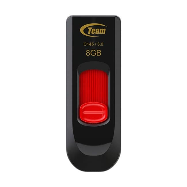 TEAMGROUP C145 USB 3.2 Gen 1 Type-A Flash Drive 8GB - Black/Red - Image 1