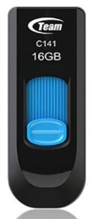 Team Group C141 16GB USB 2.0 Type-A Flash Drive - Black/Blue