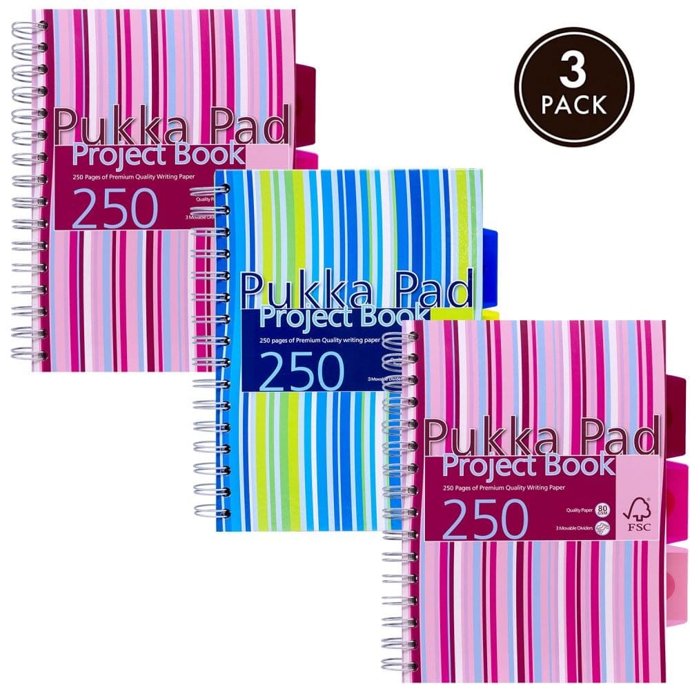 Pukka A5 Project Book FSC Mix (Pack of 3) - Image 1