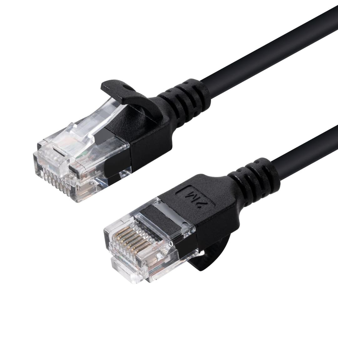 Microconnect CAT6 U/UTP Slim Network Cable 0.15m - Black - Image 1