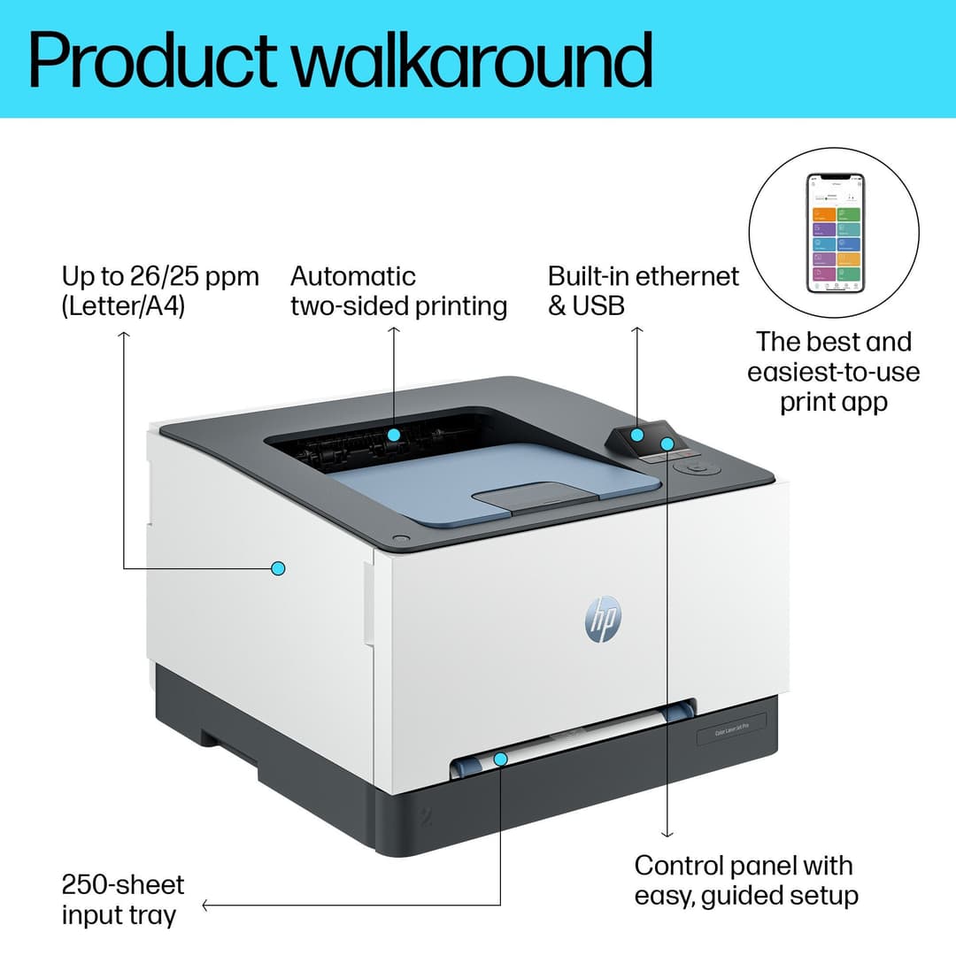 HP Color LaserJet Pro 3202dn A4 Colour Laser Printer - Image 4