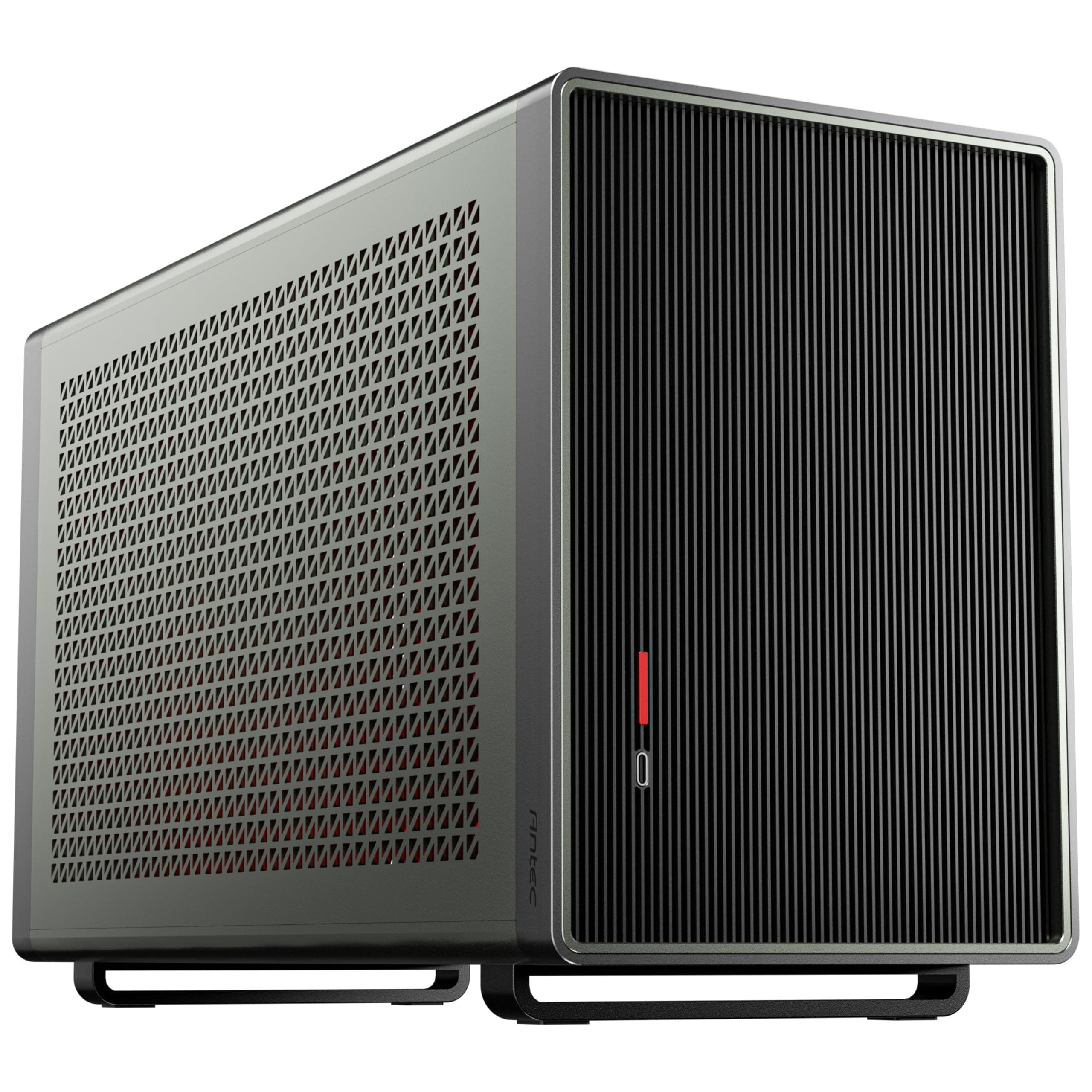 Antec Performance 1M Aventurine, Fans Not Included, High Airflow Solid Panels, RTX40 Compatible, 2 x 140mm Fans Support, PCIe 4.0 Riser Cable, CNC & Aluminum Crafted, Type-C, Mini ITX Gaming Case
