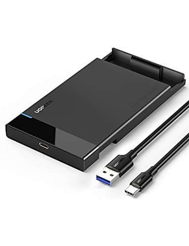 UGREEN 2.5 inch SATA Hard Drive Enclosure - USB-C, Tool-Free HDD/SSD Caddy, with USB-A to USB-C Cable