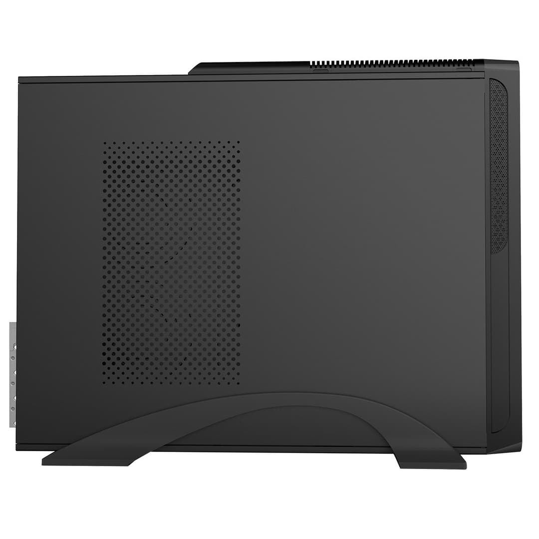 CiT S014C Slim Mini-Tower Micro-ATX Desktop PC Case with 300W Power Supply - Black - Image 7