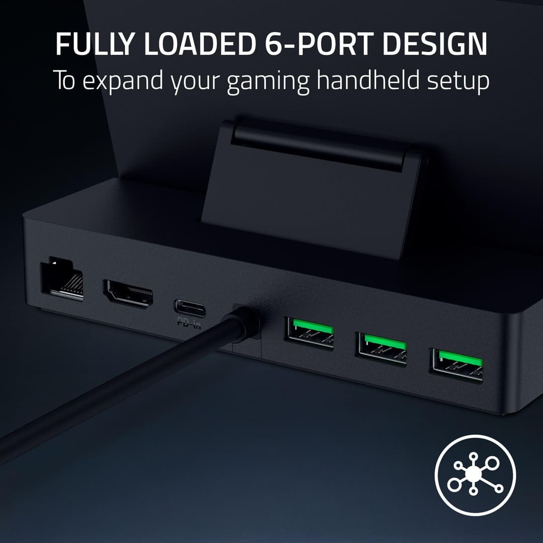 Razer Handheld Dock Chroma 6-Port HDMI & USB Charging Hub - Black - Image 3