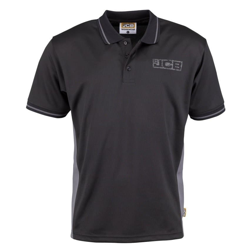 JCB Trade Performance Polo Shirt D+IB-S Black/Grey Size S