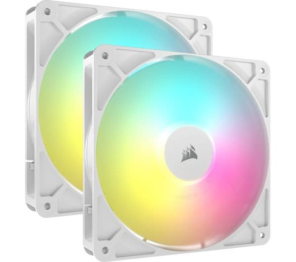 CORSAIR RS140 ARGB PWM 140 mm Case Fan - White, Dual Pack