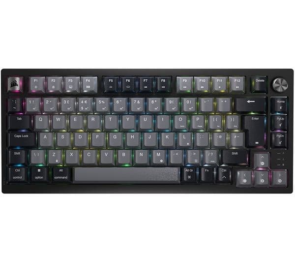 CORSAIR K65 Plus RGB 75% Wireless Mechanical Gaming Keyboard, MLX Red Switches, UK Layout - Black - Image 1