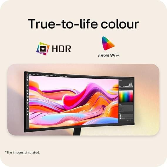 LG UltraWide U6 34 Inch Curved IPS Monitor Wide Quad HD 120Hz HDR10 - Black - Image 3