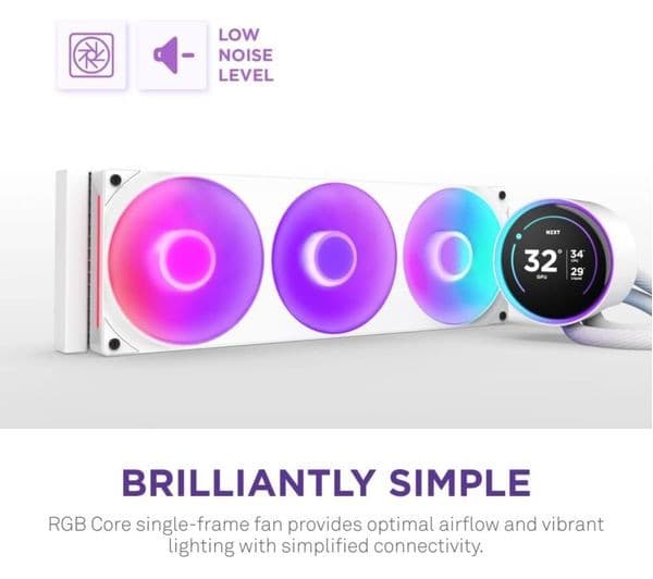 NZXT Kraken Elite 360 RGB Liquid CPU Cooler White - Image 2