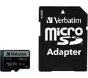 Verbatim Pro Class 10 U3 V30 microSD Memory Card with SD Adapter - 128GB thumbnail 1