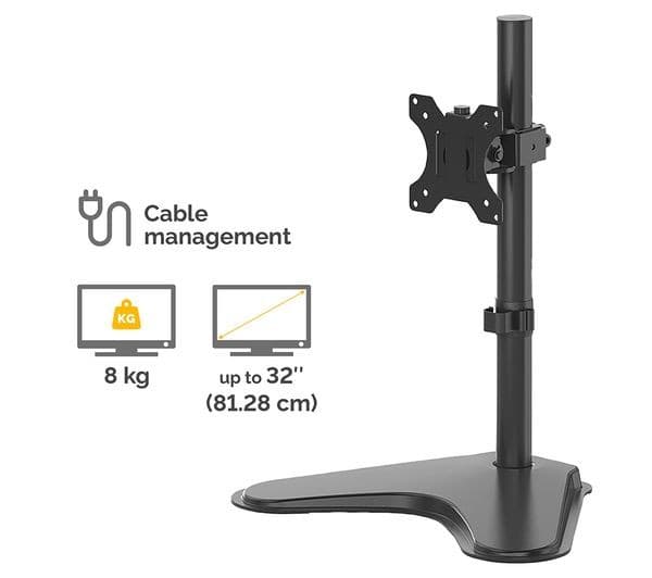 Fellowes Seasa Freestanding Single Monitor Arm for up to 32" Screens (8049601) - Image 3
