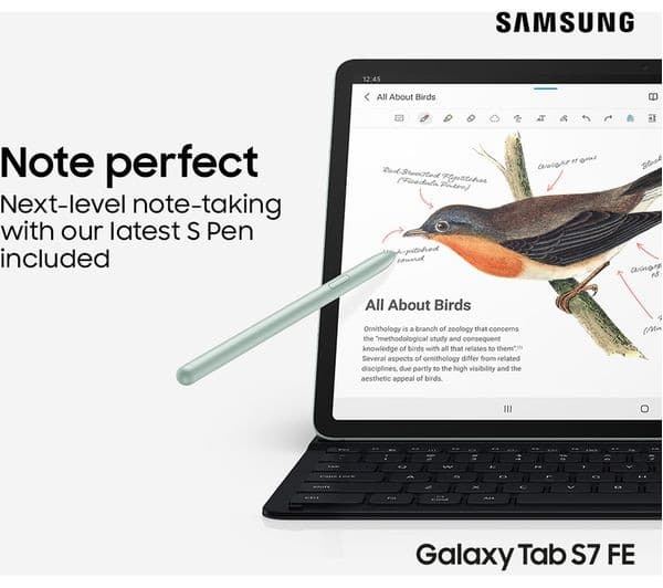 Samsung Galaxy Tab S7 FE 12.4-inch Wi-Fi 128GB 6GB RAM Tablet with S Pen - Mystic Silver - Image 2