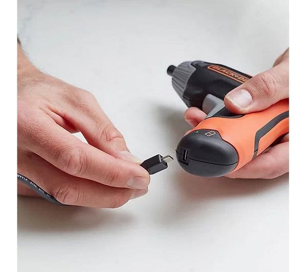 BLACK+DECKER BCF611CKUSB-GB Rapid 3.6 V Cordless Screwdriver - Orange & Black - Image 4