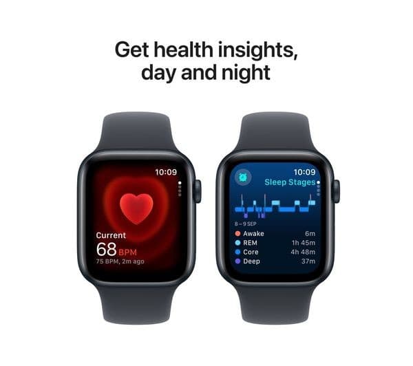 Apple Watch SE 2nd Gen GPS 44mm Aluminium Case with Sport Band M/L - Midnight - Image 5