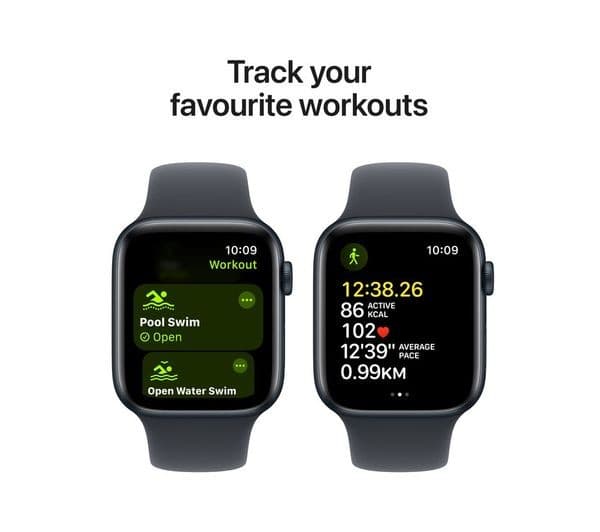 Apple Watch SE 2nd Gen GPS 44mm Aluminium Case with Sport Band M/L - Midnight - Image 6