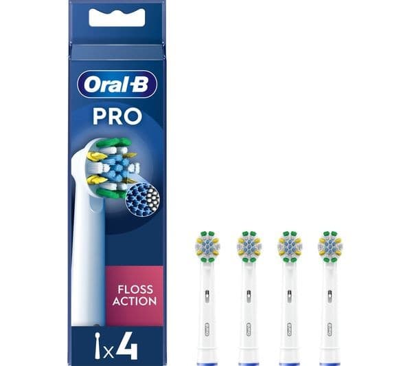 Oral-B Pro Floss Action Replacement Toothbrush Heads with X-Filaments - Pack of 4