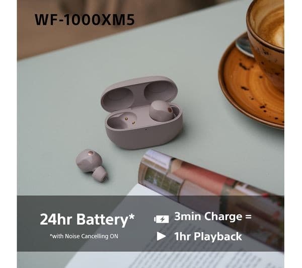 Sony WF-1000XM5 Wireless Noise Cancelling Earbuds - Smoky Pink - Image 7