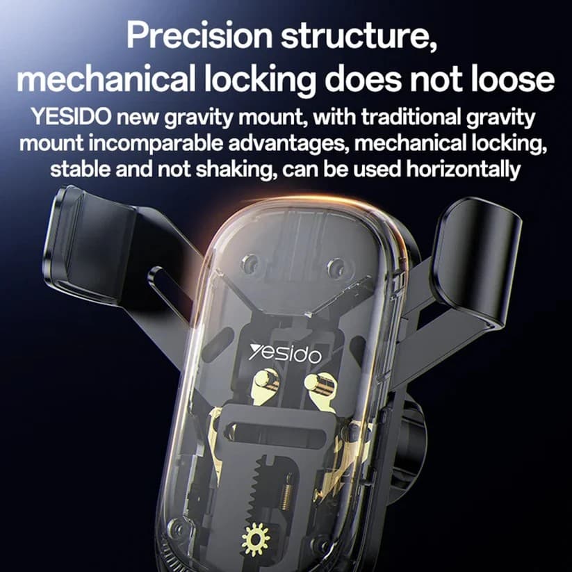 Yesido C247 Air Vent Gravity Car Phone Holder for 4.7-7.2 Inch Phones - Black - Image 5