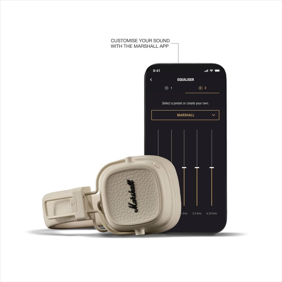 Marshall Major V Wireless On-Ear Headphones - Cream - Image 10