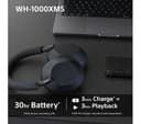 Sony WH-1000XM5 Wireless Noise-Cancelling Over-Ear Headphones - Black thumbnail 6
