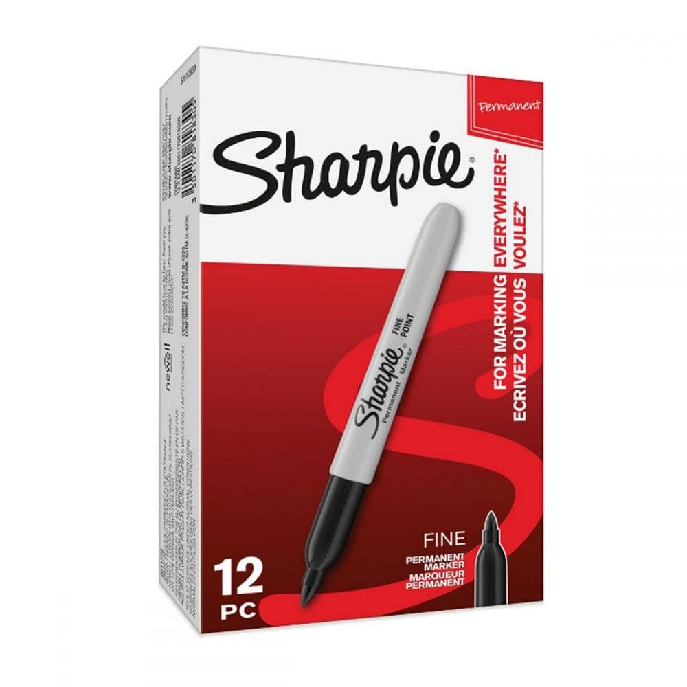 Sharpie Fine Tip Permanent Marker Black - Box of 12