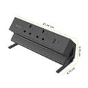 Fellowes Power Desk 2 Desktop Power Module - 2 UK Sockets (230V), USB-A (18W) & USB-C (30W), Desk Clamp 10-45mm, 2m Cable - Black thumbnail 3