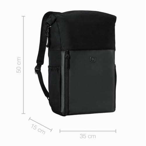 Wenger UrbanOne Roll-Top 15.6-inch Laptop Backpack 25L, Black (653890) - Image 4