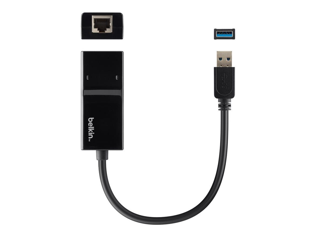 Belkin USB 3.0 to Gigabit Ethernet Network Adapter (B2B048) - Black