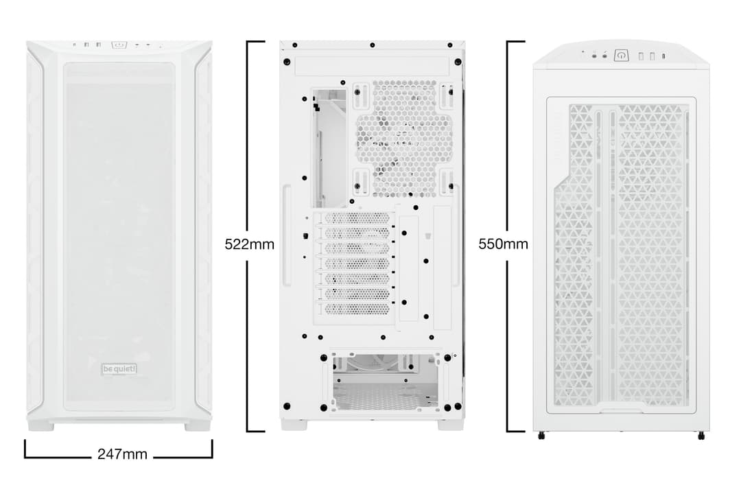 be quiet! Shadow Base 800 FX ARGB Tempered Glass ATX Midi Tower PC Case - White - Image 2