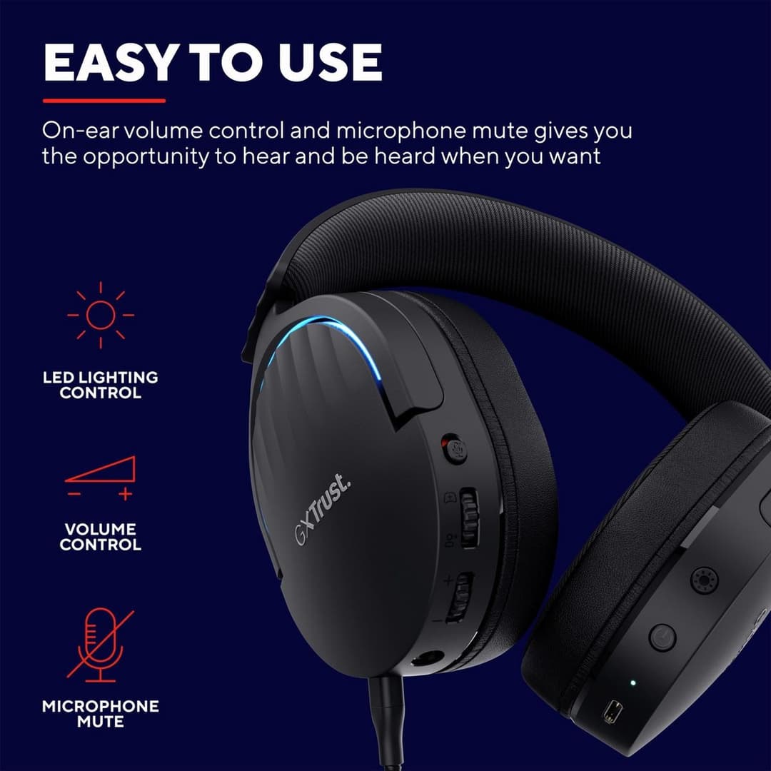 Trust GXT Fayzo PS5 Wireless Gaming Headset - Black - Image 9