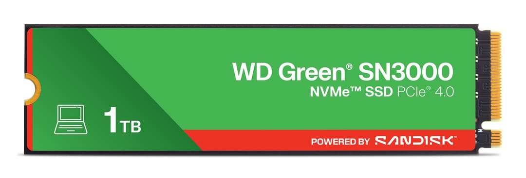 Western Digital WD Green SN3000 M.2 2280 PCIe Gen4 NVMe SSD 1TB - Image 1