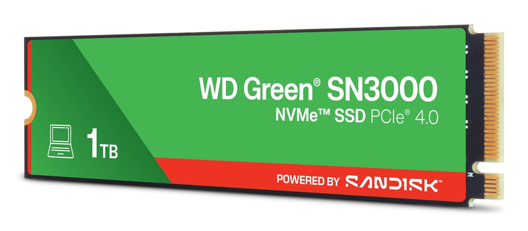 Western Digital WD Green SN3000 M.2 2280 PCIe Gen4 NVMe SSD 1TB - Image 2