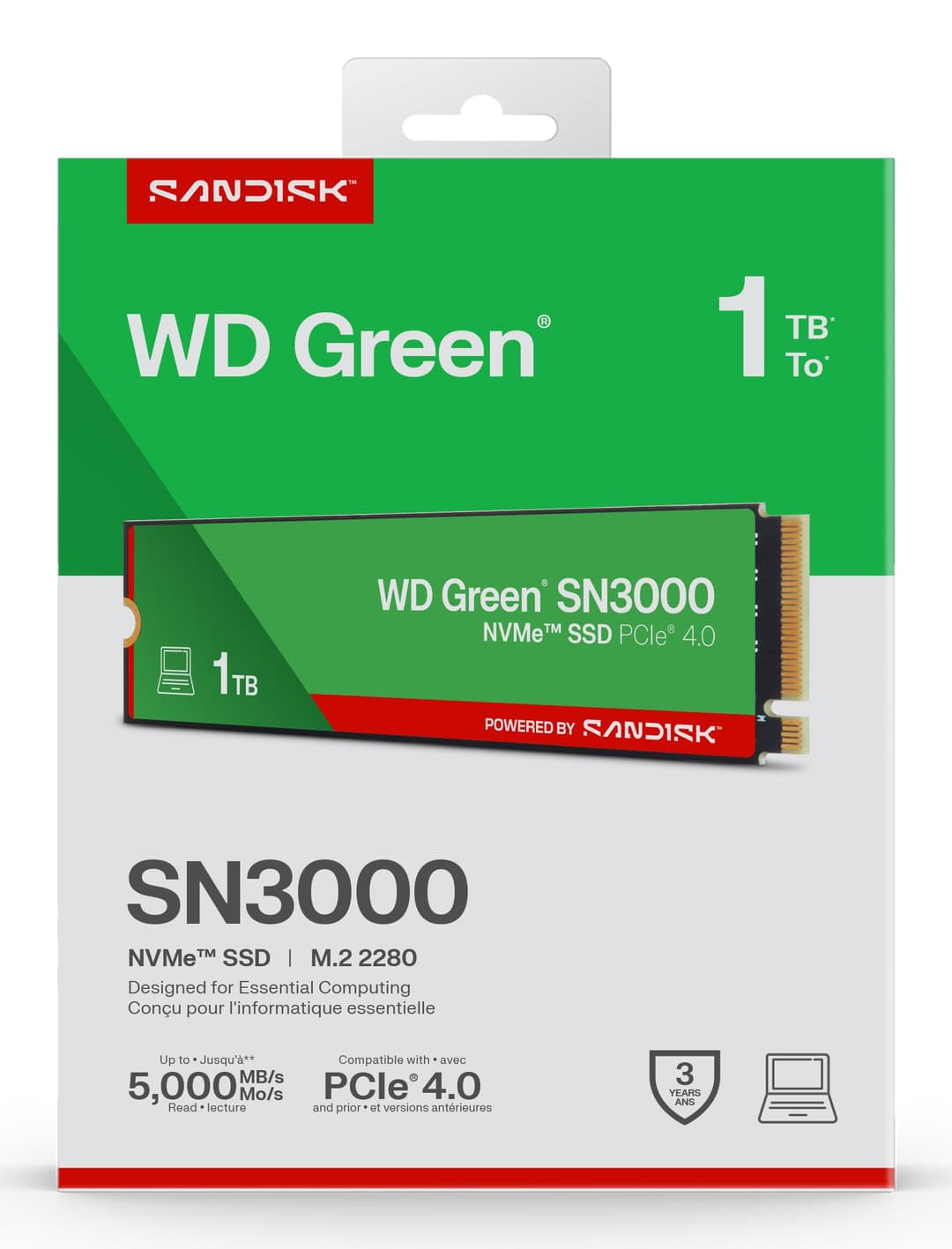 Western Digital WD Green SN3000 M.2 2280 PCIe Gen4 NVMe SSD 1TB - Image 4