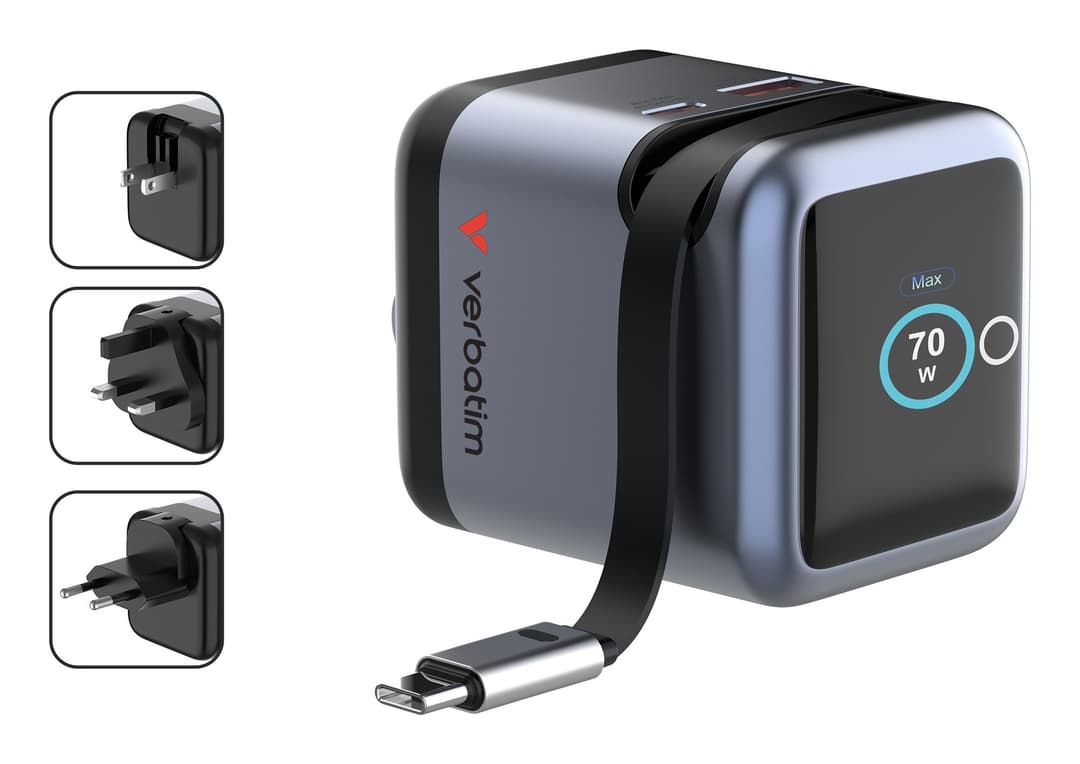 Verbatim Mini GaN Charger 70W with Display and USB-C cable - Image 2