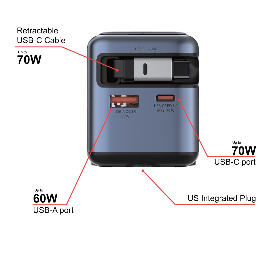 Verbatim Mini GaN Charger 70W with Display and USB-C cable - Image 3