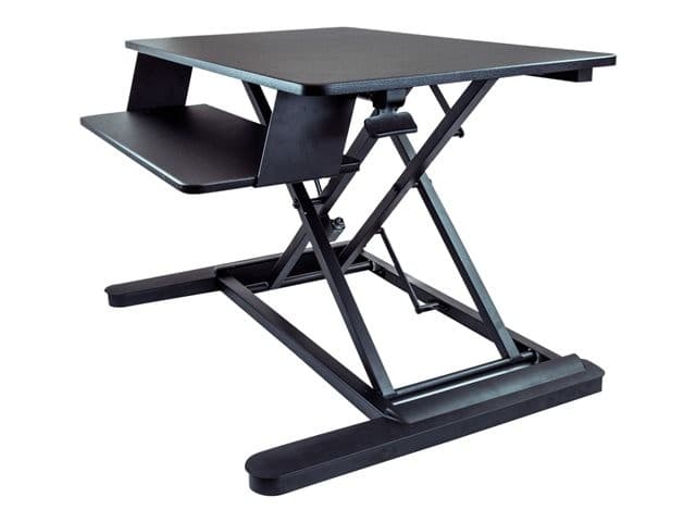 StarTech.com Sit Stand Desk Converter with Keyboard Tray, Large 35" x 21" Surface, Height Adjustable Ergonomic Desktop/Tabletop Standing Workstation Desk, Holds 2 Monitors, Pre-Assembled - Ergonomic Standing Desk (ARMSTSLG) - standing desk converter - rec