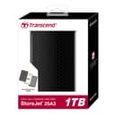 1TB Transcend StoreJet 25A3 USB 3.1 Gen 1 Portable Hard Drive - Black - Rugged Edition thumbnail 6