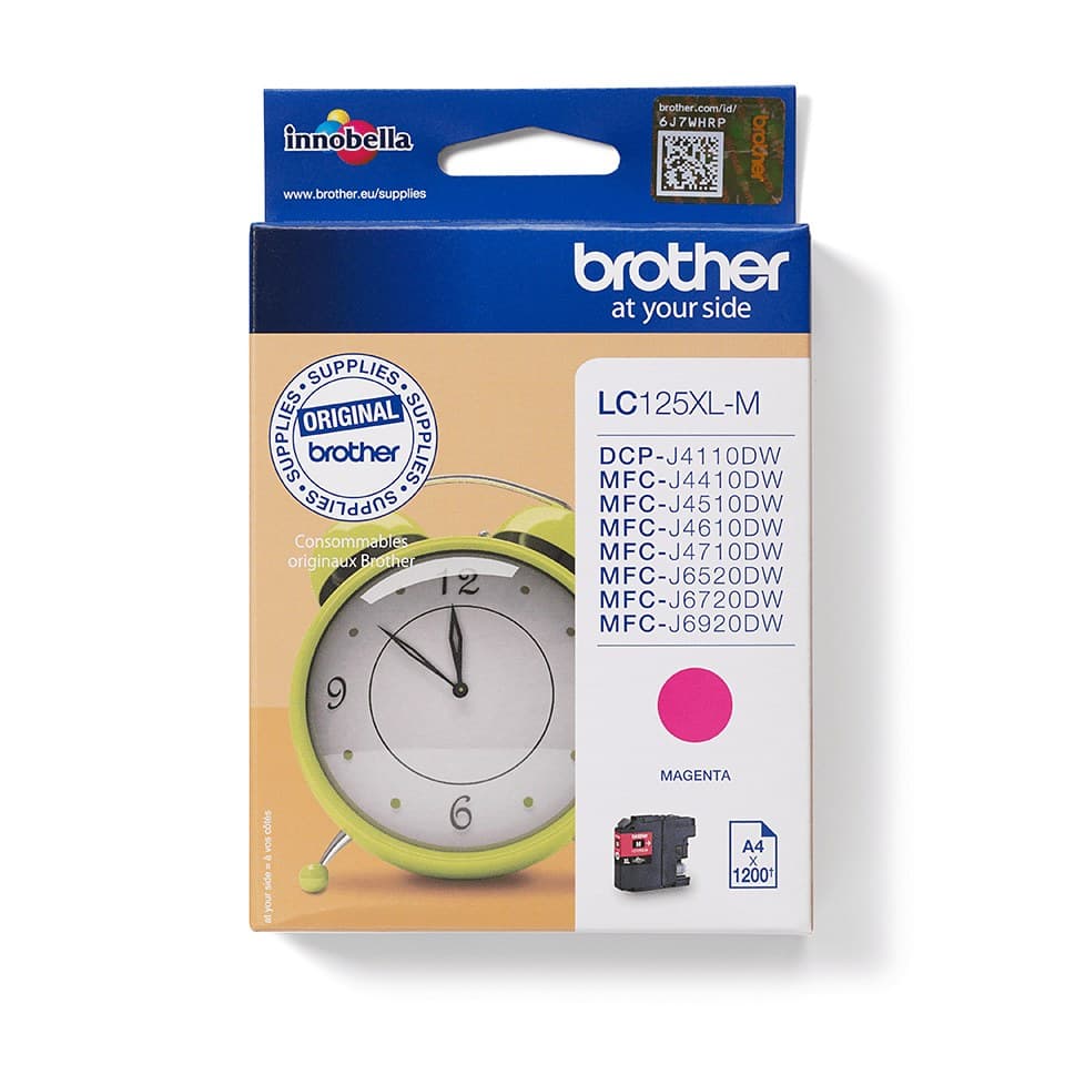 Brother LC125XL Original High Yield Ink Cartridge 1,200 Pages - Magenta