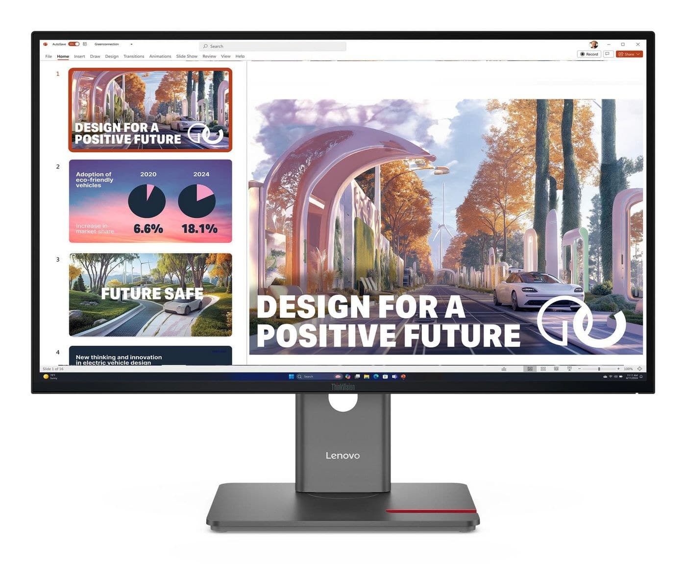 Lenovo ThinkVision P27qd-40 27-inch QHD USB-C Docking Monitor - Black