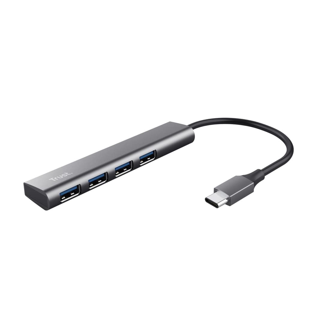 Trust Halyx USB-C to 4-Port USB-A 3.2 Gen 1 Hub - Grey - Image 1
