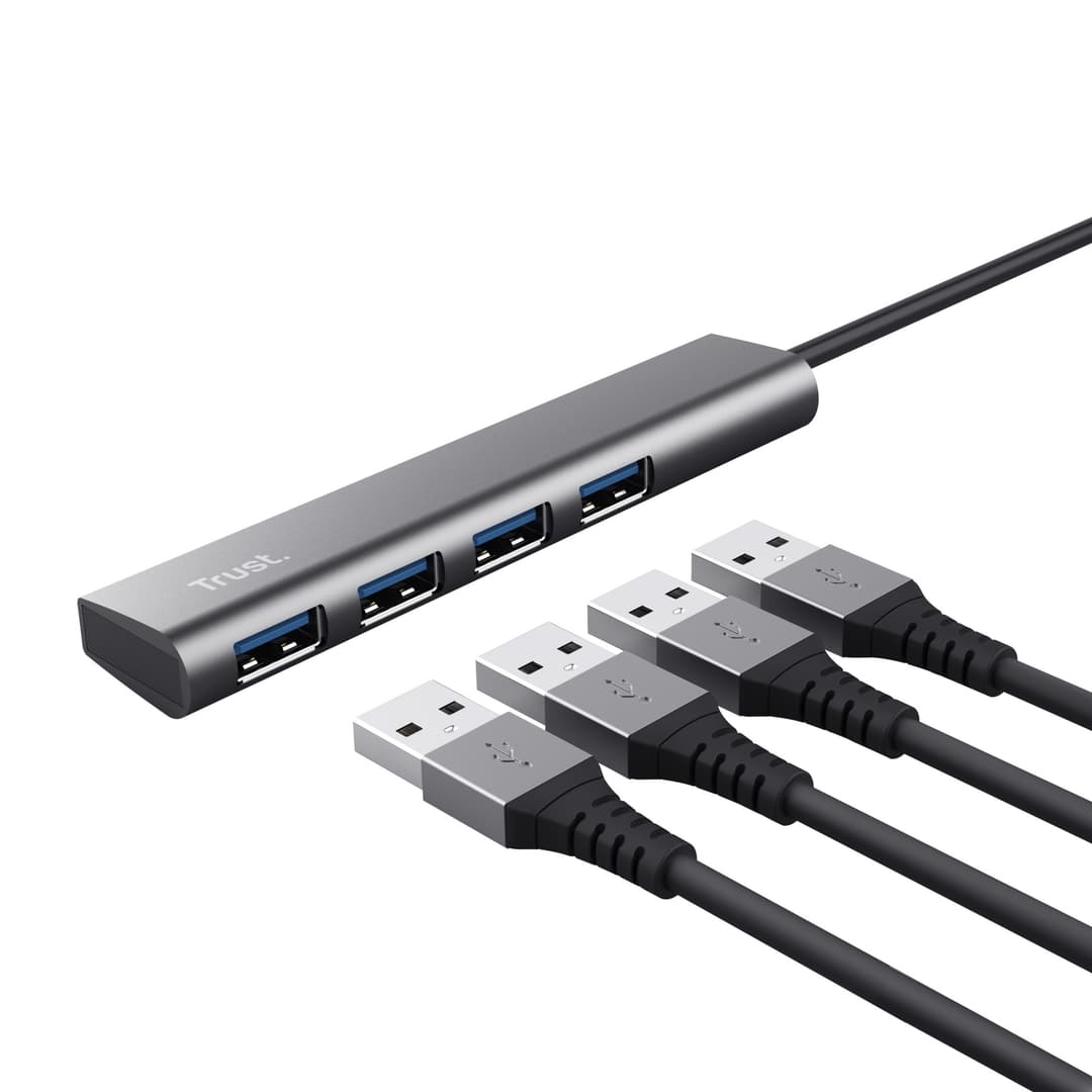 Trust Halyx USB-C to 4-Port USB-A 3.2 Gen 1 Hub - Grey - Image 3