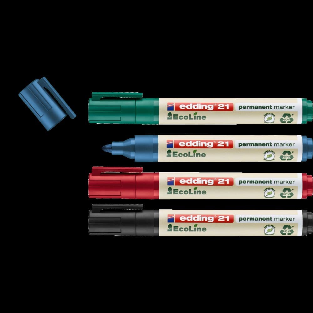 edding 21-4 S EcoLine permanent marker Pack of 4 - Image 1