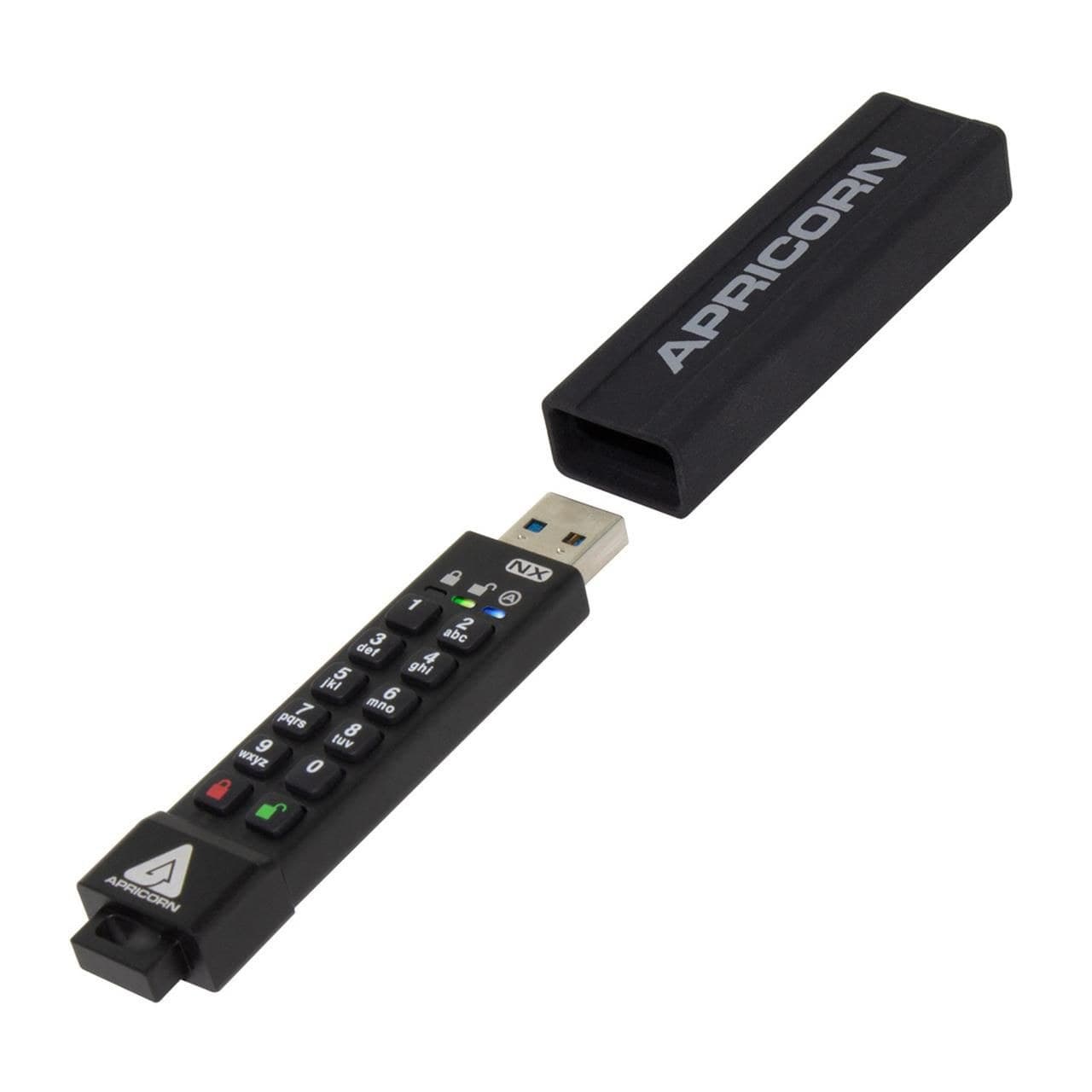 Apricorn Aegis Secure Key 3NX USB 3.2 Gen 1 256-bit AES XTS Hardware Encrypted Flash Drive, FIPS 140-2 Level 3 - 16GB