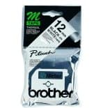 Brother M-K231BZ M-Tape Non-Laminated Label Tape 12mm x 8m, Black on White