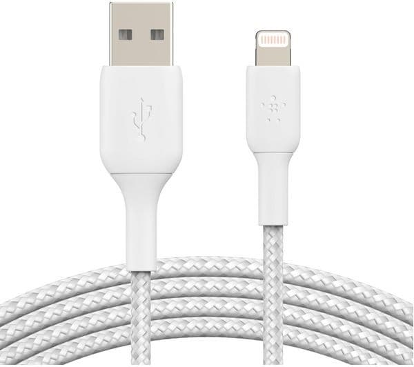 Belkin Braided Lightning to USB-A Cable 1m White - Image 3