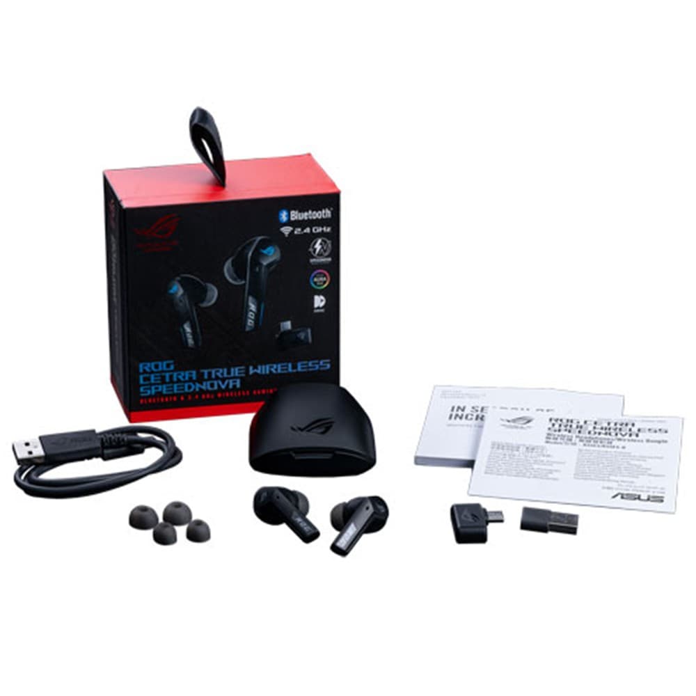 ASUS ROG Cetra True Wireless SpeedNova In-Ear Gaming Headphones, 10mm Drivers, Adaptive ANC, 2.4 GHz & Bluetooth - Black - Image 3